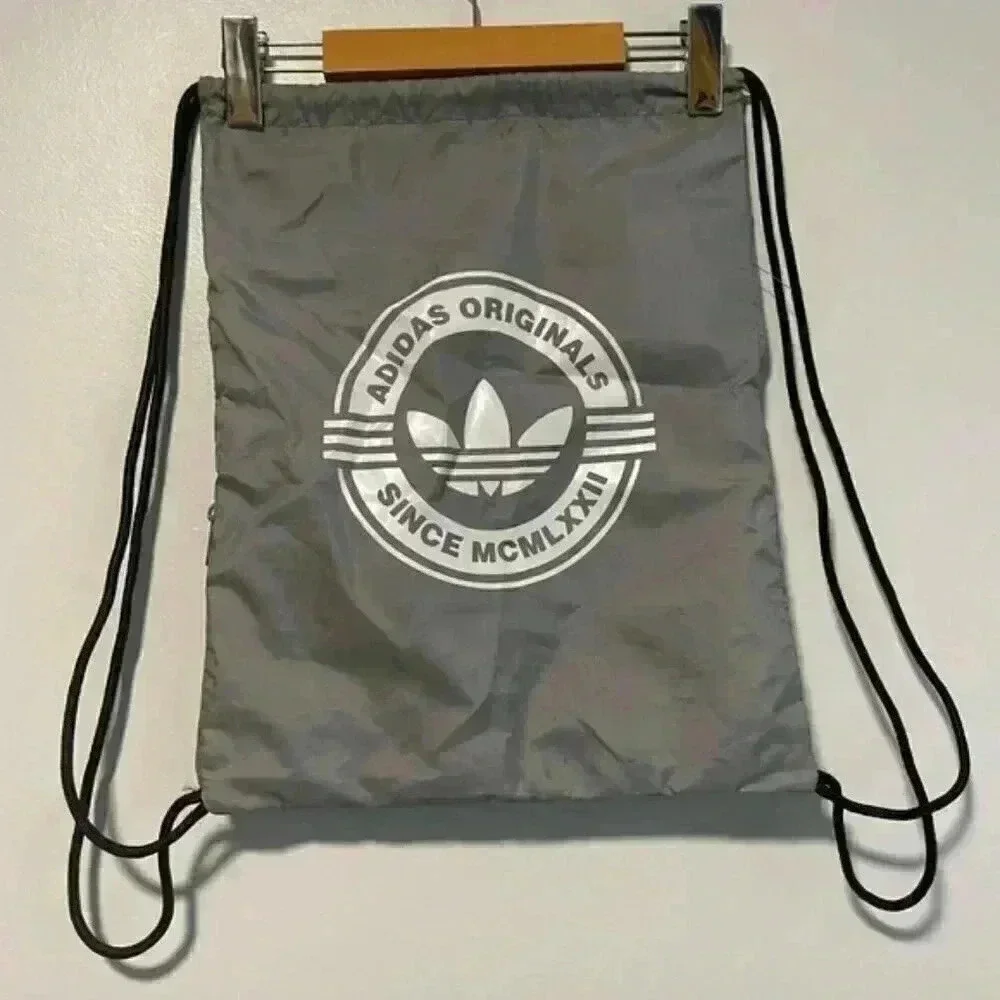COPY - Adidas Originals Gray Drawstring Backpack with Side Zipper Pocket